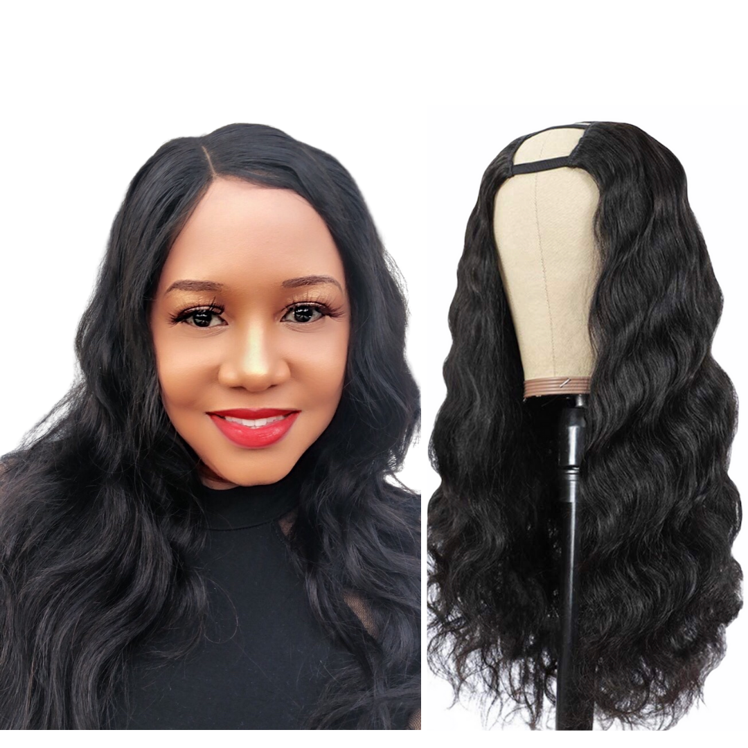 BRAZILIAN BODY WAVE U PART WIG UNIT WITH CLOSURE Realistic U Part Wigs Human Hair Natural Black Body Wave  main image 2