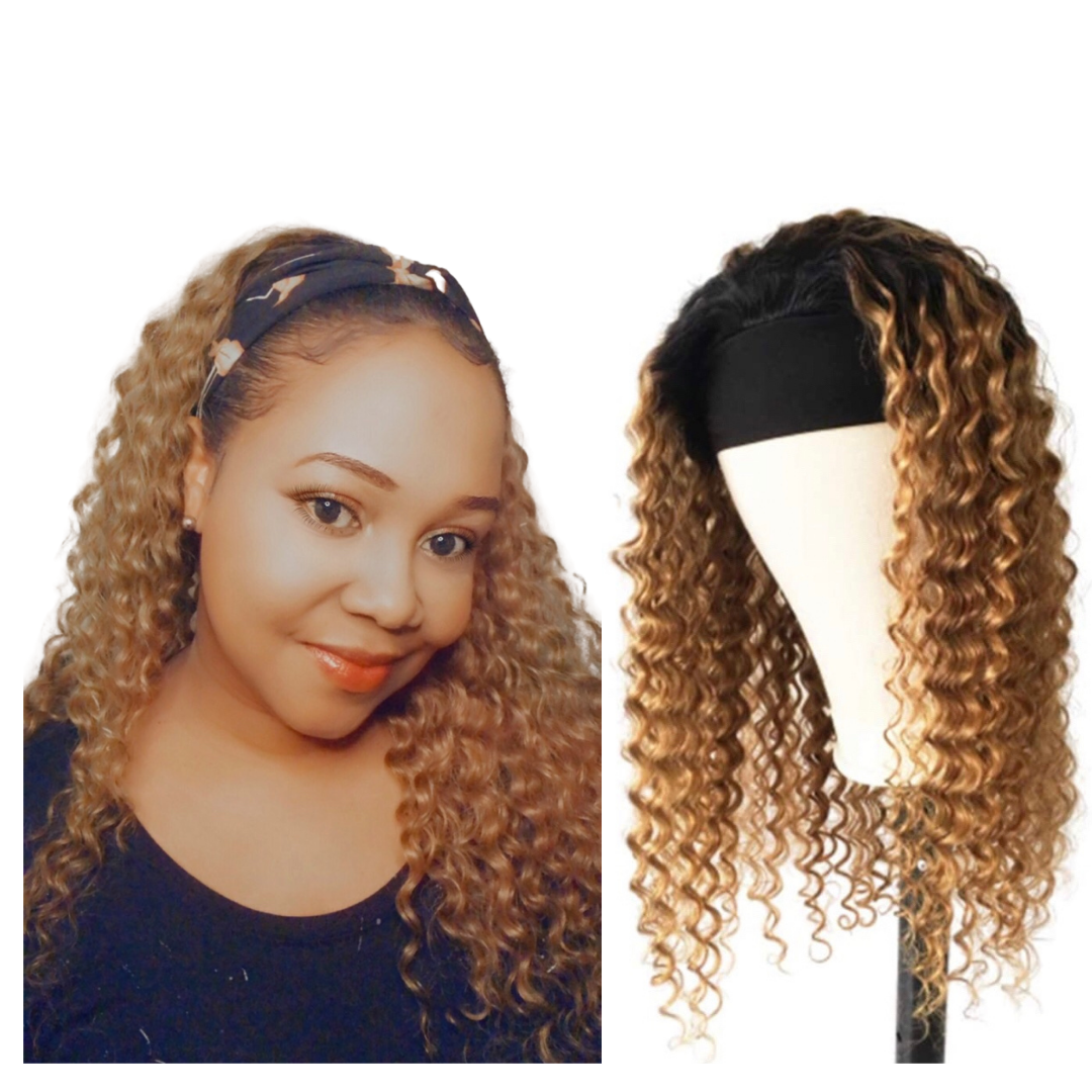 Deep Curly Ombre Headband Wig – BLAKNA HAIR display picture 1