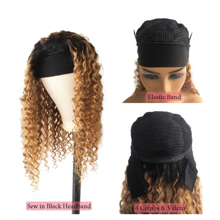 Deep Curly Ombre Headband Wig