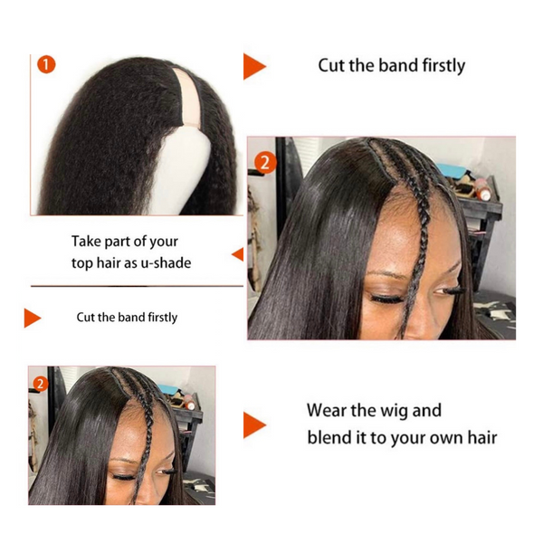 Kinky Straight U-Part Wig